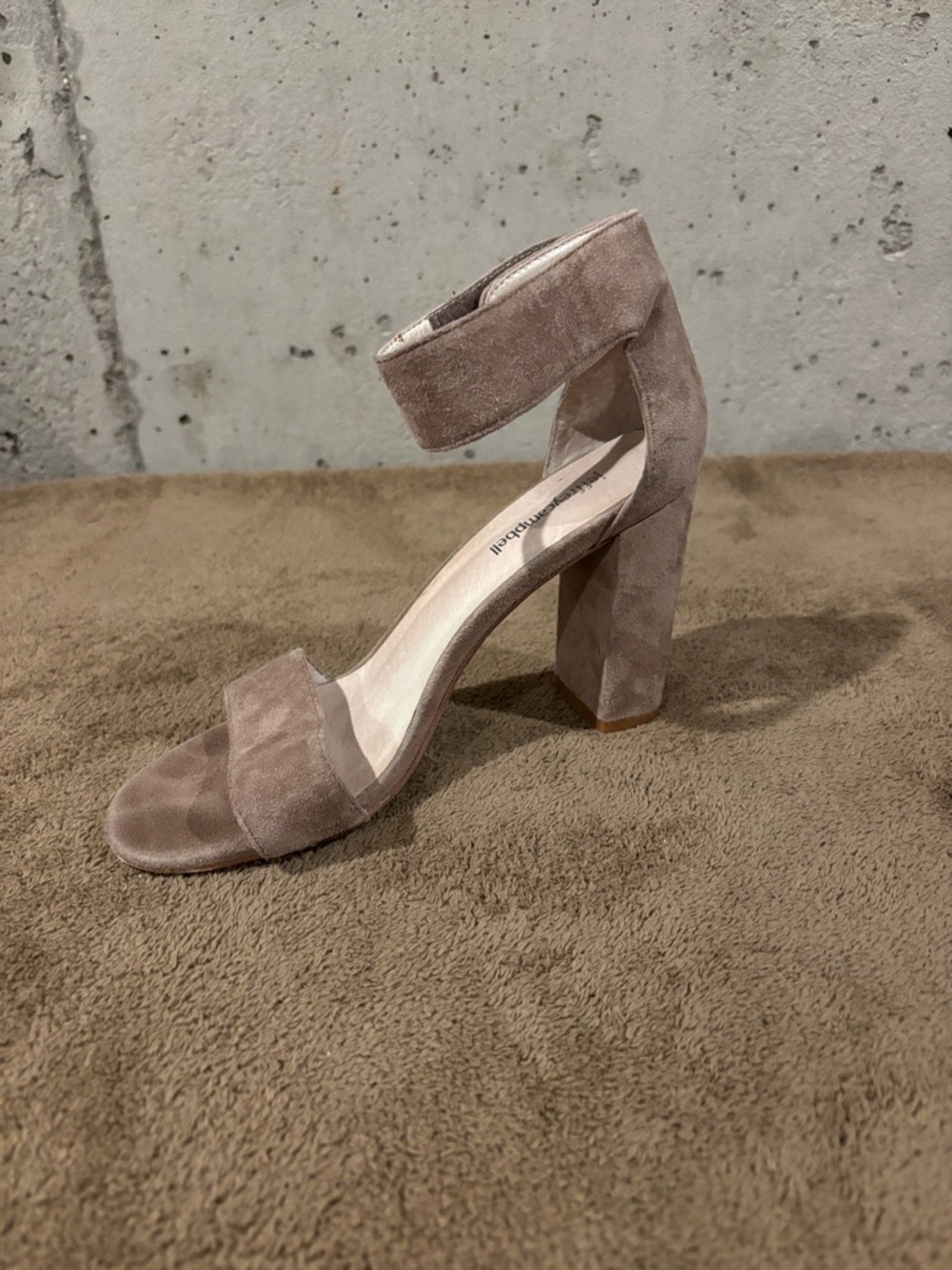 Jeffrey Campbell Taupe Lindsay Suede Block Heel Sandals - Size 8 - Picture 5 of 9